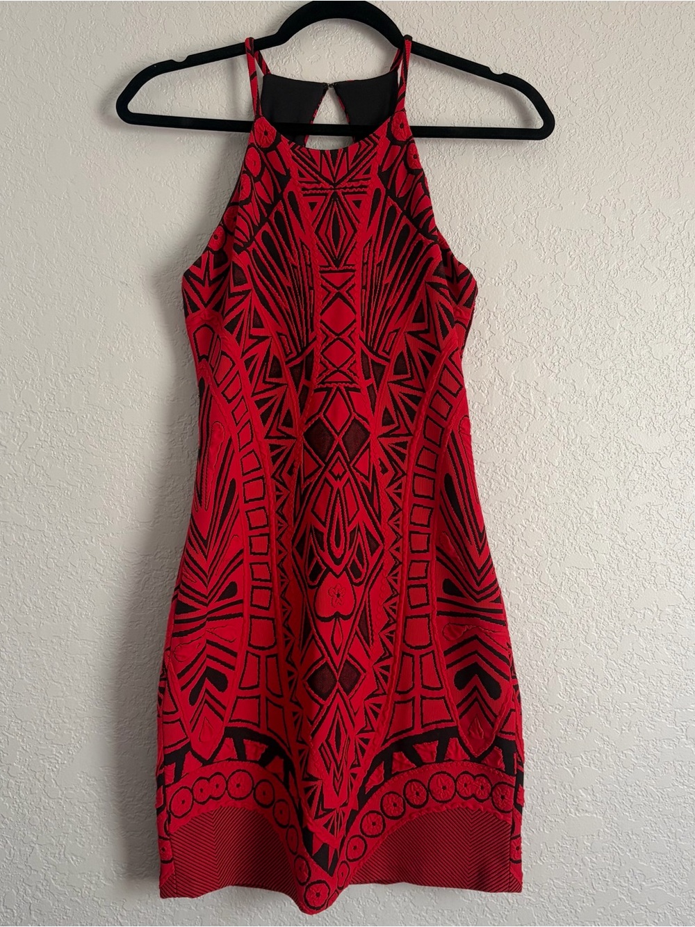 Parker Women's Small Black Red Jaden Stretch Cut Out Bodycon Cocktail Dress